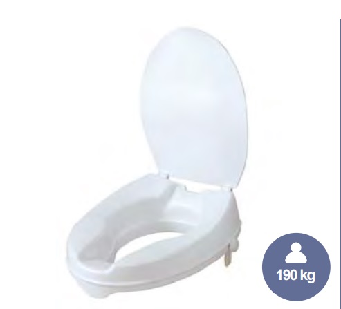 Breezy Raised Toilet Seat 4” with Lid Hygiene 190KG BE67213L - Image 2