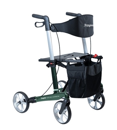 Aspire Vogue Carbon Fibre Seat Walker Tall Emerald Green